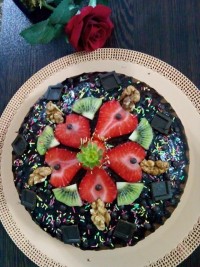 چیز کیک با شکلات تلخ