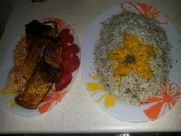 شوید پلو با ماهى