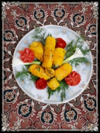 رولت مرغ و قارچ پنیری
