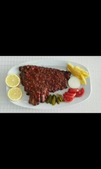 دنده کباب با سس باربکیو