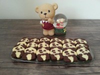 بیسکوییت دو رنگ مدل خرس پاندا