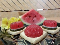 ژله ی هندوانه که خودم با آب هندوانه درست کردم