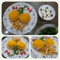 رشته پلو با گوشت