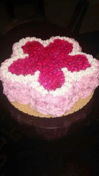 کیک با تزیین ژله و خامه