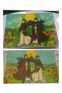 کیک شیری با خمیر دکور