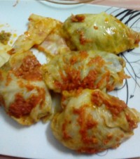 دلمه کلم با مرغ