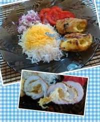 رولت مرغ و قارچ پنیری