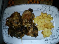 ران مرغ پر شده با قارچ