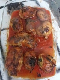 ران مرغ پر شده با قارچ