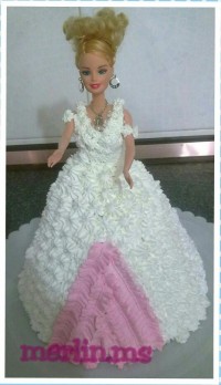 کیک اسفنجی مدل باربی