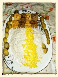 کباب تابه ای دورنگ