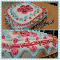 کیک تولد با روکش کرم شانتی