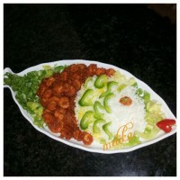 خوراک میگو و سس قارچ