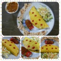 املت سبزیجات با پنیر