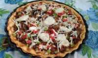 پیتزاقارچ و گوشت