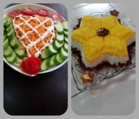 تزیین برنج و سالاد