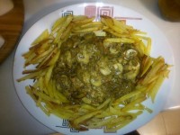 تالیاتلی با میگو و قارچ