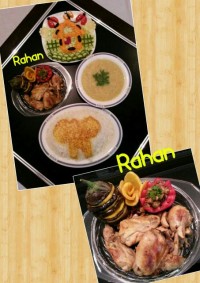 سوپ ،برنج،خوراک سرخ کردنی وسالاد