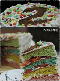 کیک رنگین کمانی