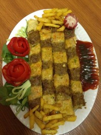 کباب تابه ای دورنگ