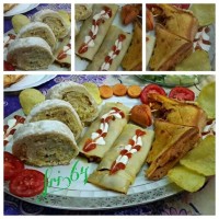 رولت مرغ و قارچ پنیری
