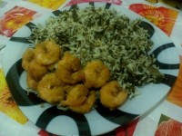 سبزی پلو با میگو