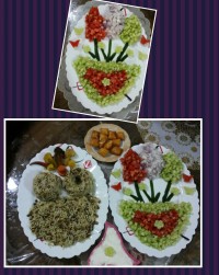 عدس پلو باسالاد وماست ولگیمات