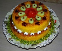 ته چین آلو و اسفناج با مرغ