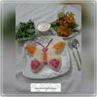 کتلت مرغ با برنج قالبی