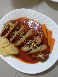 رولت گوشت با سس