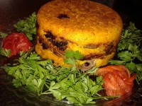 ته چین گوشت و بادمجان
