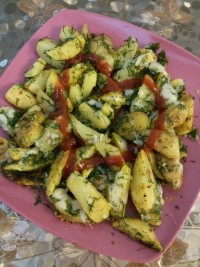 خوراک سیب زمینی پنیری و شوید