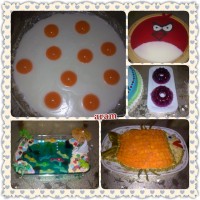 انواع ژله و سالاد الویه برای تولد آدرین عزیزم