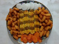 کباب دو رنگ در تابه