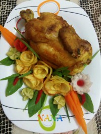 مرغ سوخاری با سیب زمینی