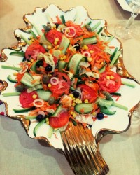 سالاد سبزیجات با اسفناج