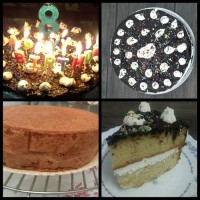 کیک شیفون با روکش گاناش وخامه