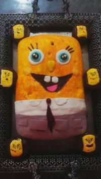 کیک اسفنجی باروکش فوندانت و کاپ کیک شکلاتی