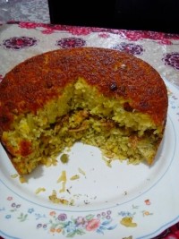 ته چین شوید باقلا با مرغ