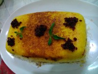 ته چین سینه مرغ با ذرت و نخود فرنگی