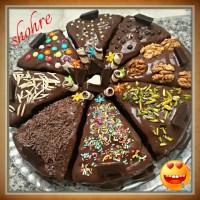 کیک شکلاتی با روکش پودینگ شکلاتی