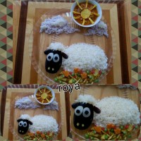 تزیین پلو و خورش قیمه برای پسرگلم