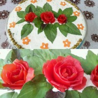 تزیین سالاد الویه.