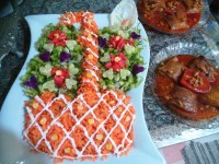 خورشت بادمجون بقچه پیچ وسالاد