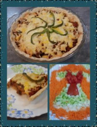 تارت گوشت و قارچ وسالاد شیرازی