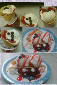 کریپ توت فرنگی strawberry crepe