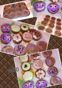 کاپ کیک کدو حلوایی با رویه پنیر خامه ای