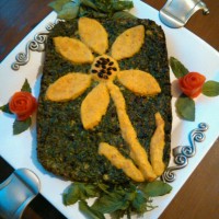 تزیین کوکو سبزی