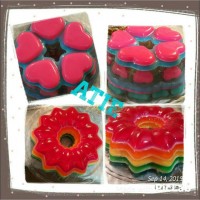 ژله رنگین کمون و ژله بستنی قلبی