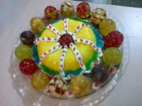 کرم زعفرانی و ژله تخم مرغی